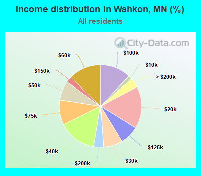 Income distribution in Wahkon, MN (%)