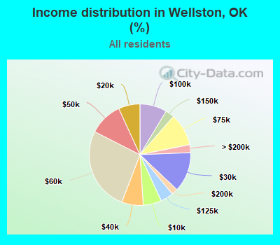 Income distribution in Wellston, OK (%)
