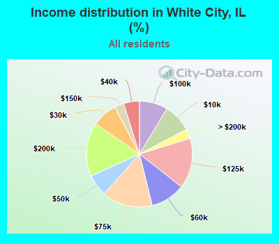 Income distribution in White City, IL (%)