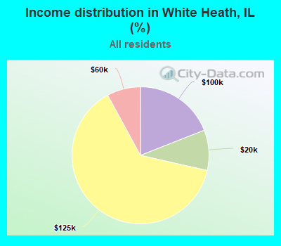 Income distribution in White Heath, IL (%)