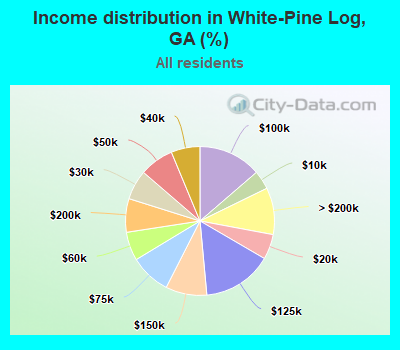 Income distribution in White-Pine Log, GA (%)