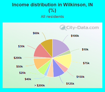 Income distribution in Wilkinson, IN (%)