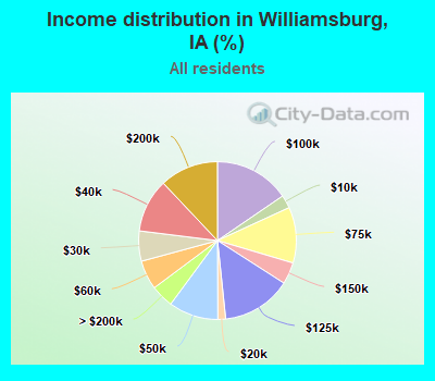 Income distribution in Williamsburg, IA (%)