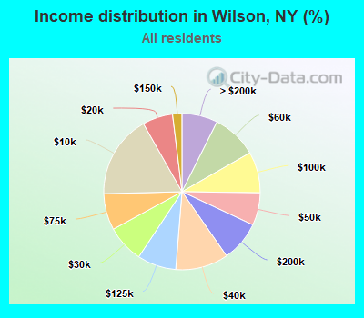 Income distribution in Wilson, NY (%)