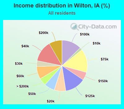 Income distribution in Wilton, IA (%)