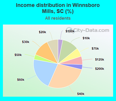 Income distribution in Winnsboro Mills, SC (%)