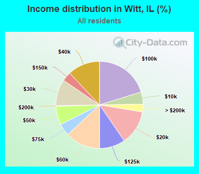 Income distribution in Witt, IL (%)