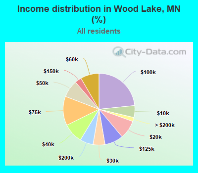 Income distribution in Wood Lake, MN (%)