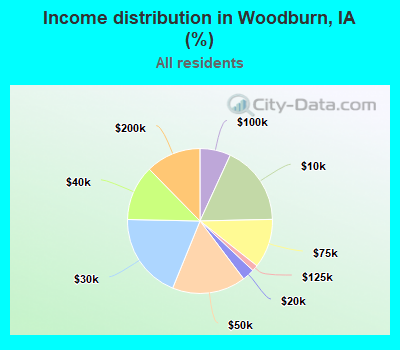 Income distribution in Woodburn, IA (%)