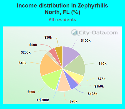 Income distribution in Zephyrhills North, FL (%)