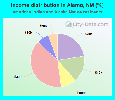Income distribution in Alamo, NM (%)