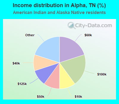 Income distribution in Alpha, TN (%)