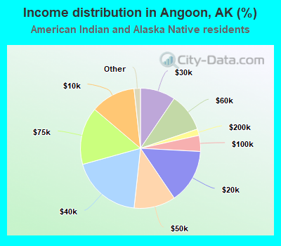 Income distribution in Angoon, AK (%)