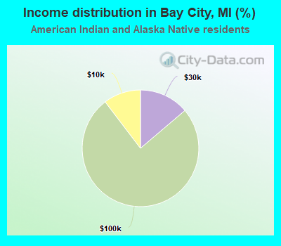 Income distribution in Bay City, MI (%)