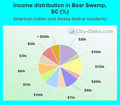 Income distribution in Bear Swamp, SC (%)