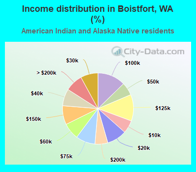 Income distribution in Boistfort, WA (%)