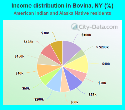 Income distribution in Bovina, NY (%)