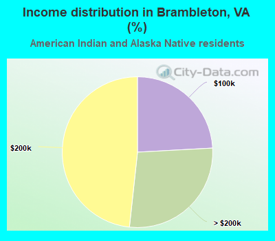 Income distribution in Brambleton, VA (%)