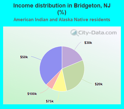 Income distribution in Bridgeton, NJ (%)