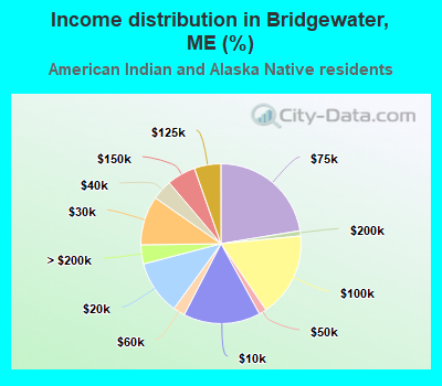 Income distribution in Bridgewater, ME (%)