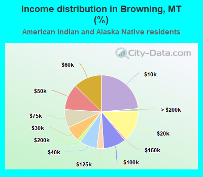 Income distribution in Browning, MT (%)