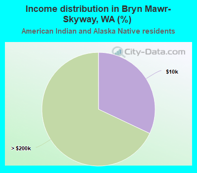 Income distribution in Bryn Mawr-Skyway, WA (%)