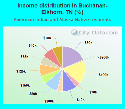 Income distribution in Buchanan-Elkhorn, TN (%)