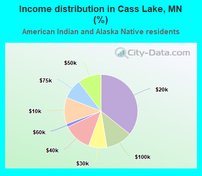 Income distribution in Cass Lake, MN (%)