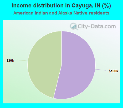 Income distribution in Cayuga, IN (%)