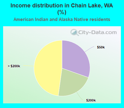Income distribution in Chain Lake, WA (%)