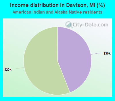Income distribution in Davison, MI (%)