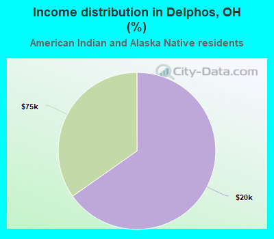 Income distribution in Delphos, OH (%)