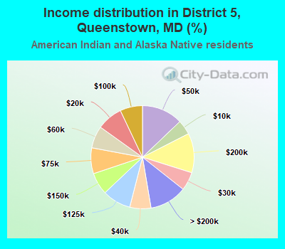 Income distribution in District 5, Queenstown, MD (%)