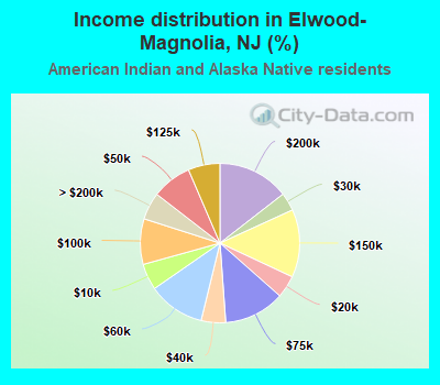 Income distribution in Elwood-Magnolia, NJ (%)