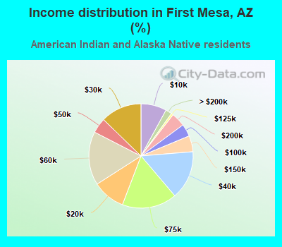 Income distribution in First Mesa, AZ (%)