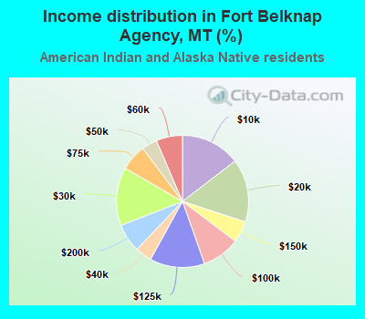 Income distribution in Fort Belknap Agency, MT (%)