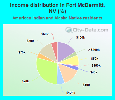 Income distribution in Fort McDermitt, NV (%)