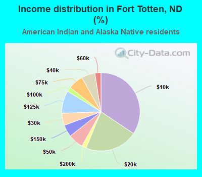 Income distribution in Fort Totten, ND (%)