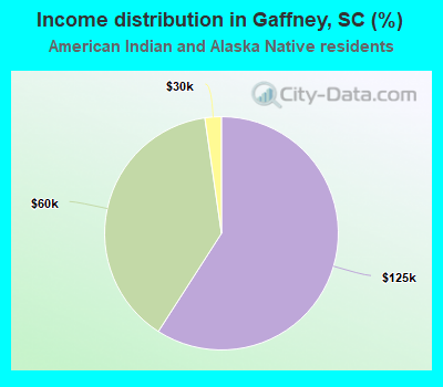 Income distribution in Gaffney, SC (%)