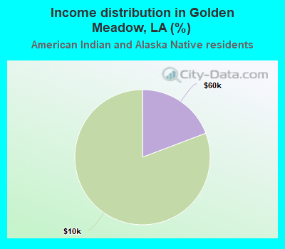 Income distribution in Golden Meadow, LA (%)