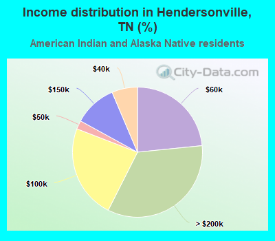 Income distribution in Hendersonville, TN (%)
