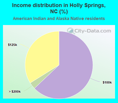 Income distribution in Holly Springs, NC (%)