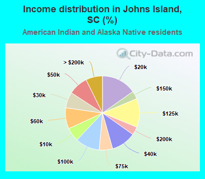 Income distribution in Johns Island, SC (%)