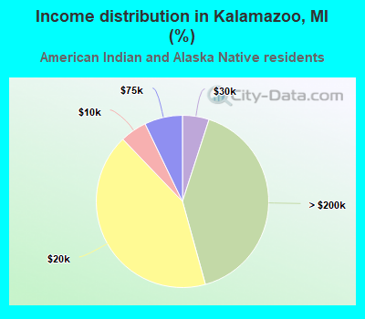 Income distribution in Kalamazoo, MI (%)