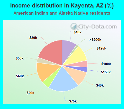 Income distribution in Kayenta, AZ (%)