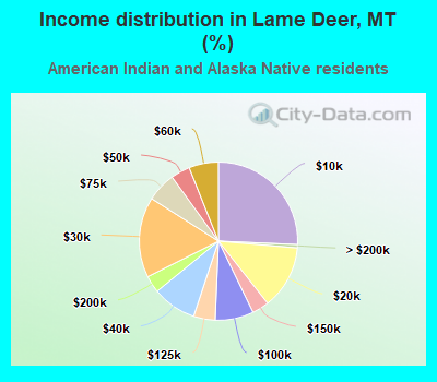 Income distribution in Lame Deer, MT (%)