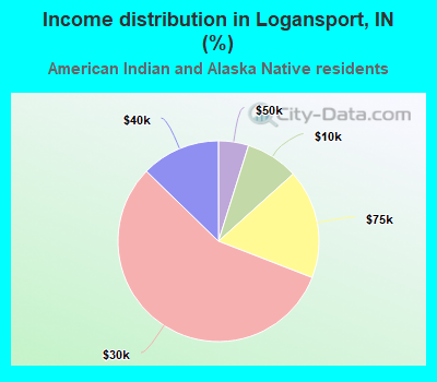 Income distribution in Logansport, IN (%)