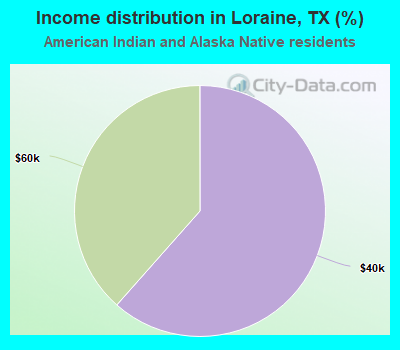 Income distribution in Loraine, TX (%)
