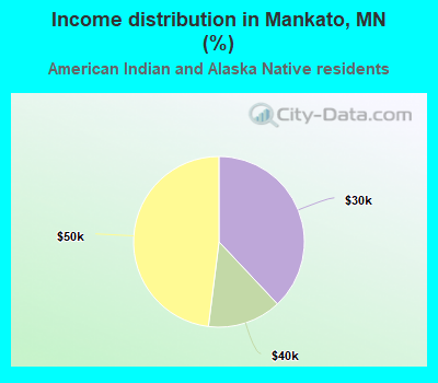 Income distribution in Mankato, MN (%)