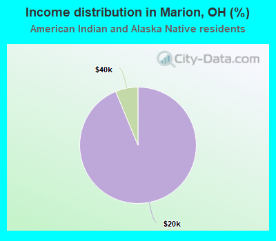 Income distribution in Marion, OH (%)